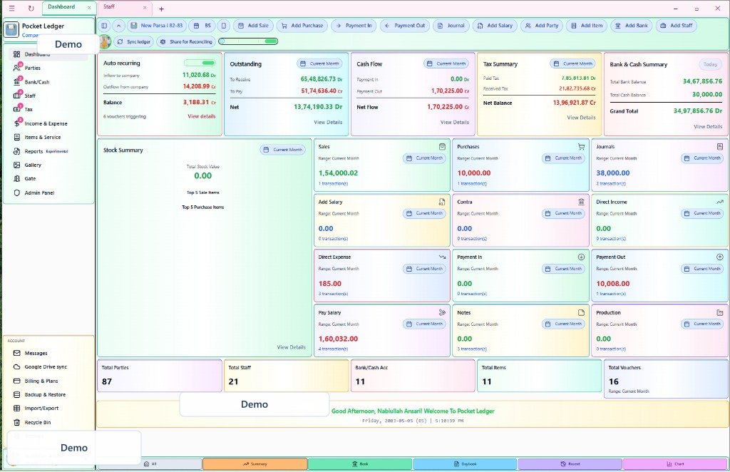 Dashboard demo